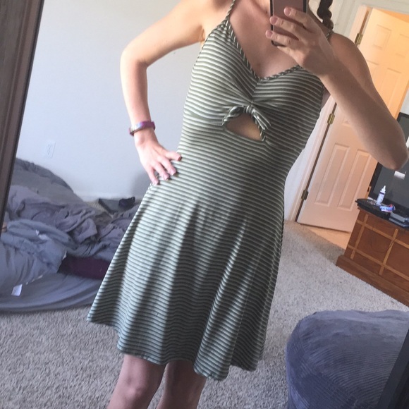 rebel sugar Dresses & Skirts - Green striped summer dress.Size Medium